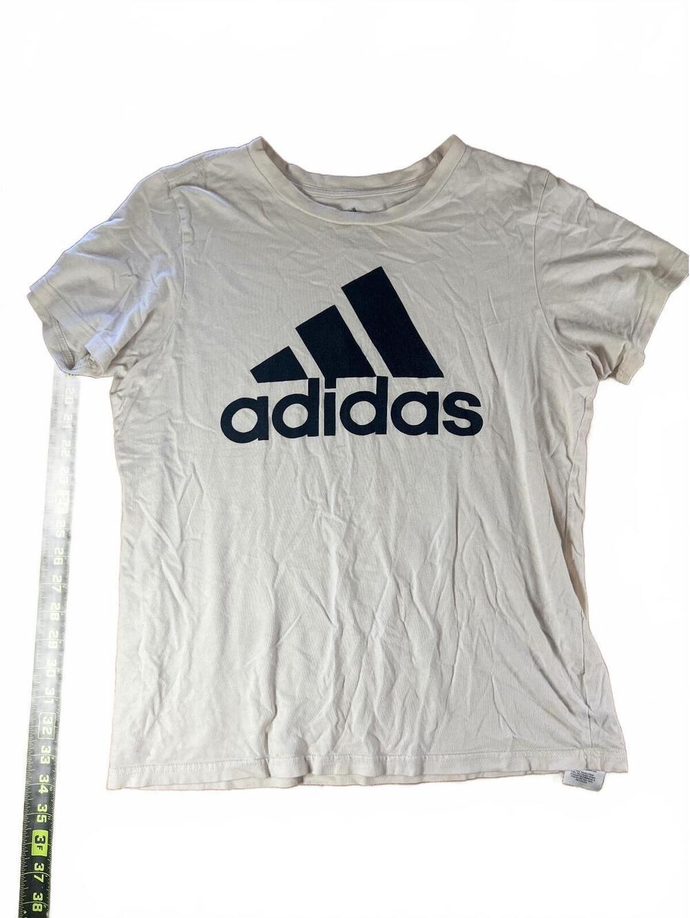 Adidas White Regular Fit Logo T-Shirt Large